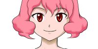 キャラクター：山野さつきのアップ描きました